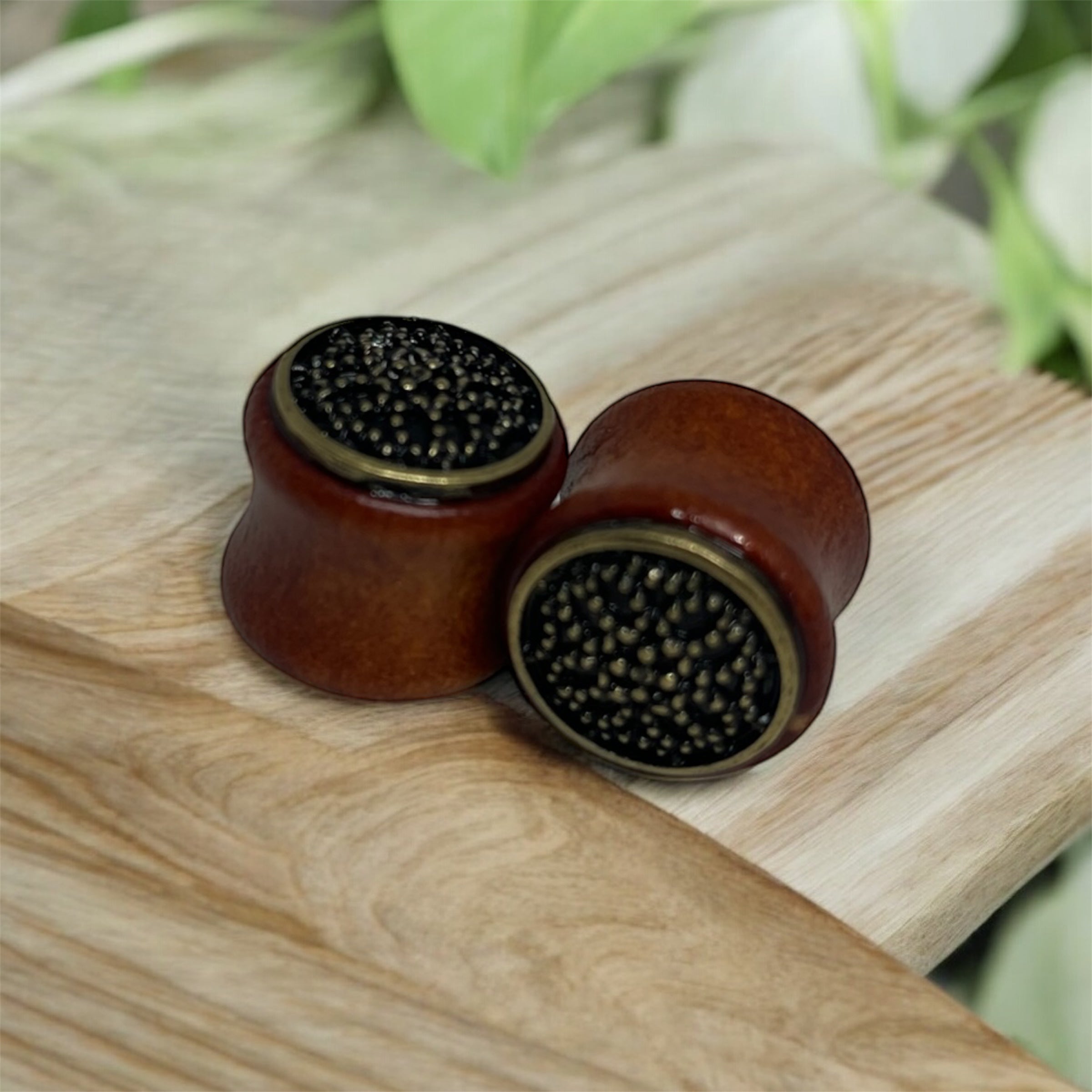 Antique Tribal Organic Sono Wood Double Flared Tunnels