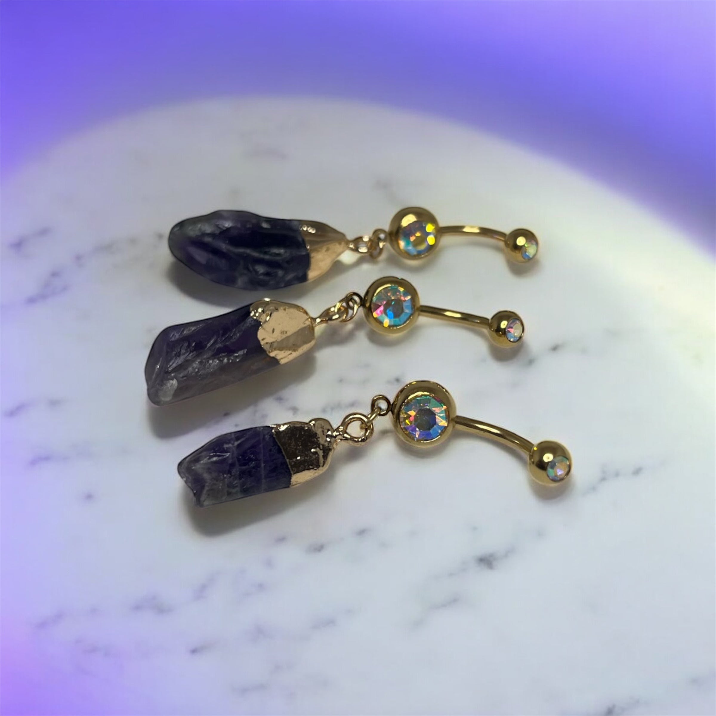 Amethyst Belly button ring