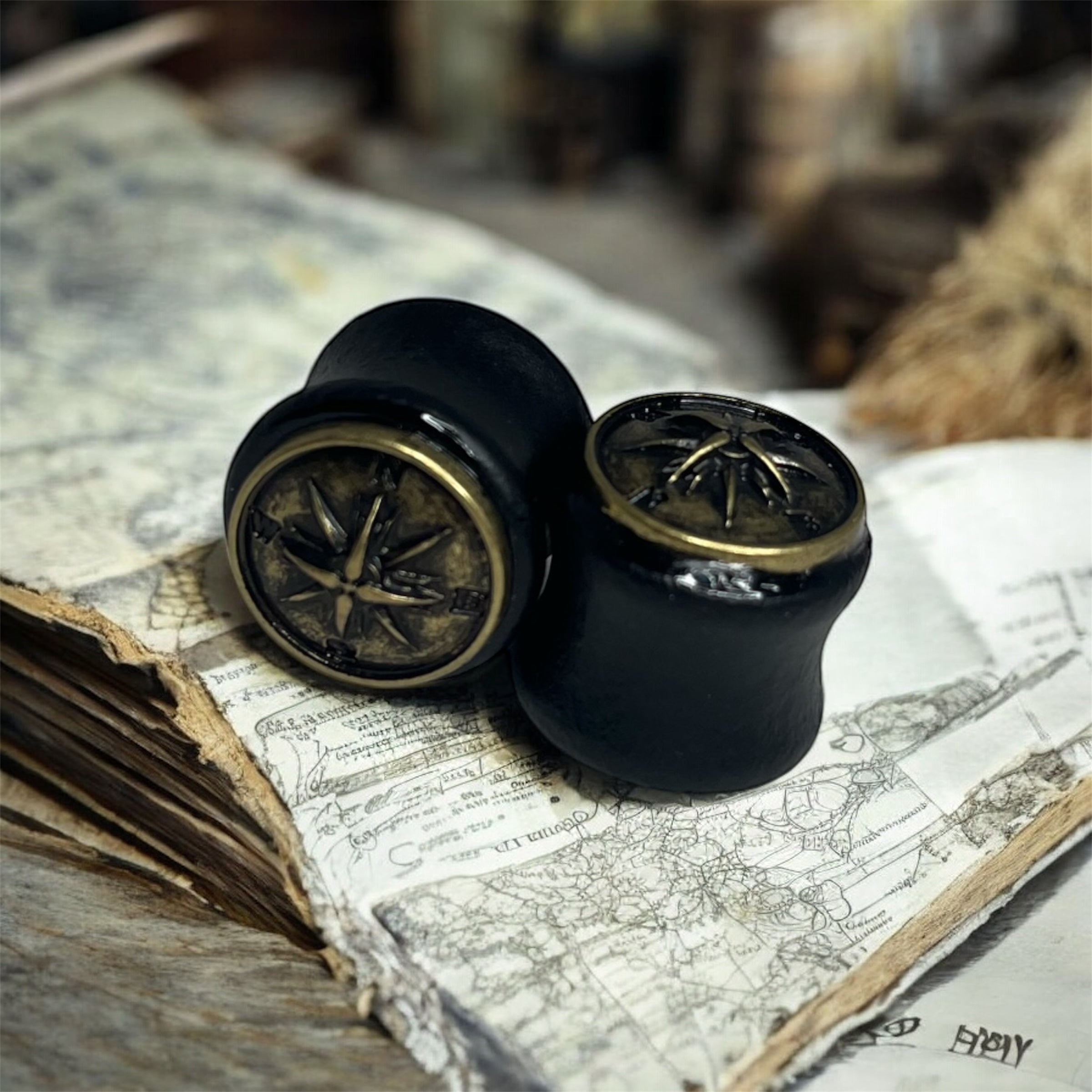 Burnish Compass Wood Double Flared