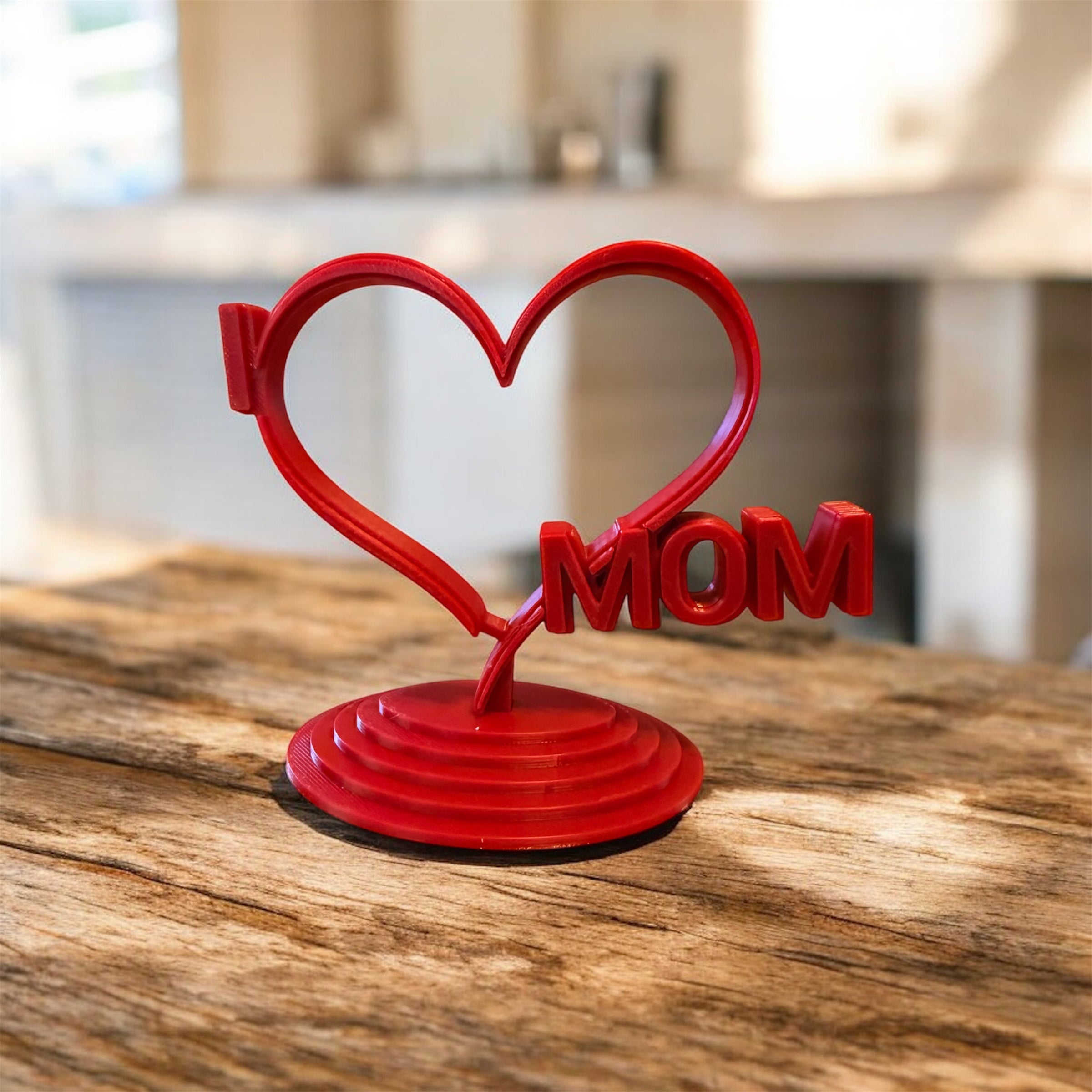 I Love Mom Heart with Stand