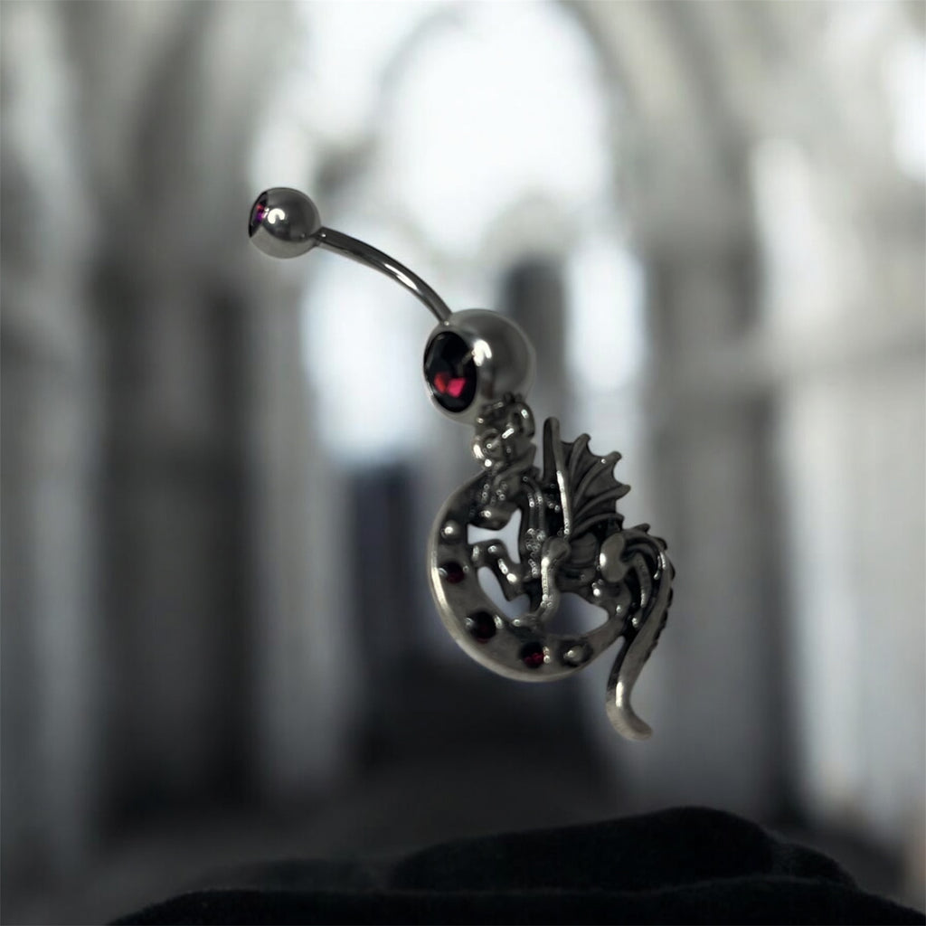 Dragon belly button ring
