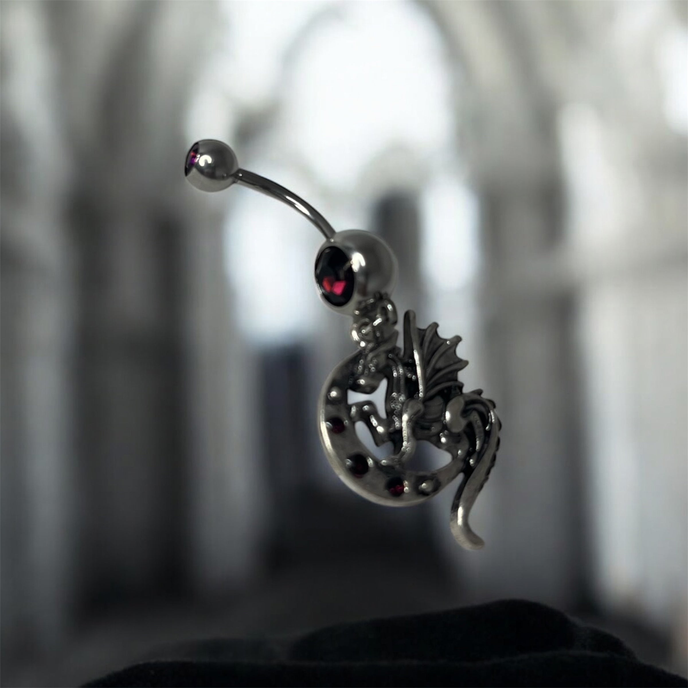 Dragon belly button ring
